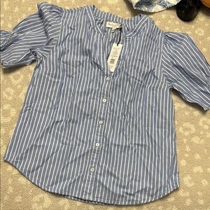 Michael Stars Blue and White Striped Top